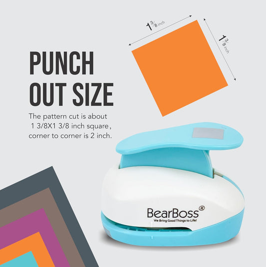 1 3/8 Inch Square Punch, Hole Punch Shapes, Paper Punch Set for Scrapbooking Festival Paper Greeting Card DIY Albums Photos (Classic White) - Crafty Corner
