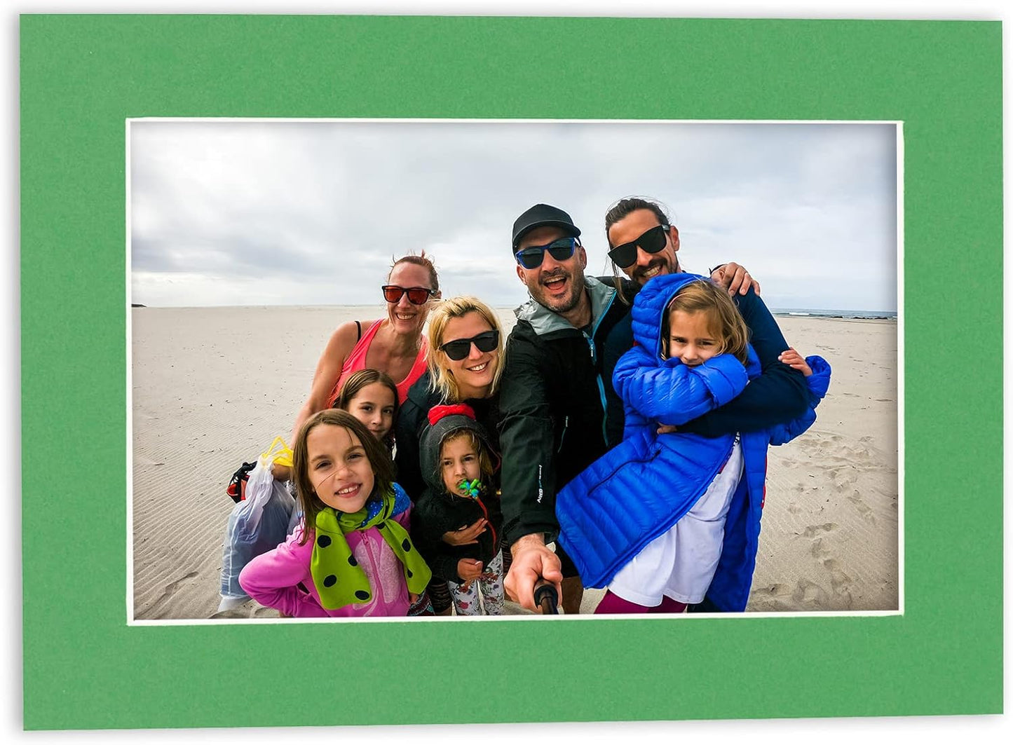11x14 Mat for 8.5x11 Photo - Precut Bright Green Picture Matboard for Frames Measuring 11 x 14 Inches - Bevel Cut to Display Art 8.5 x 11 Inches - Acid Free ONE MAT with Backing Board & Clear Bag