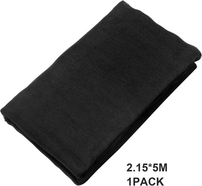 Boao Halloween Cheese Cloth 85 x 197 Inch Black Cheesecloth Roll for Crafts Large Cotton Muslin Gauze Fabric for Halloween Outdoor & Indoor Spooky Decoration