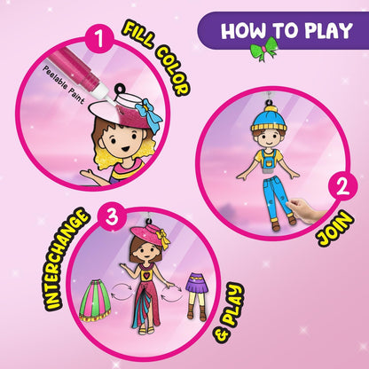 SmartCraft Window Art Fashion Kit with 225 Unique Combinations for Girls 5 to 10 Years Old | Glass Painting Kit | Birthday Gift for 5, 6, 7, 8, 9, 10 | Sun Catcher Art & Craft Activity Kit - Crafty Corner