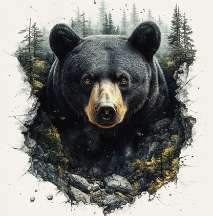 Moohue Cross Stitch Kit - Mountain Animal Bear - 14ct Counted Cross Stitch Patterns Kits - Adults Needlepoint Kits