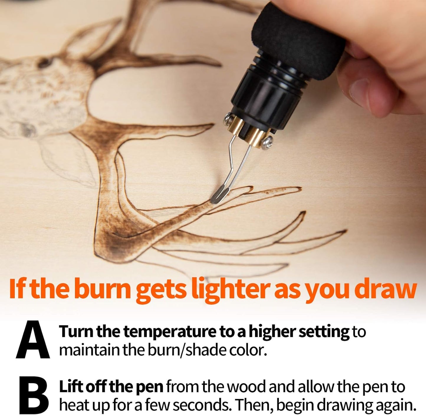YIHUA 939-II Wood Burning Kit Station Pyrography Pen 250~750℃/482~1382℉ Temperature Adjustable with 20 Wire Nibs, 1 Stable Pen Holder, 2 Stencils, 2 Scrap Wood, 1 S/S Tweezers, and 1 Pliers (Blue) - Crafty Corner