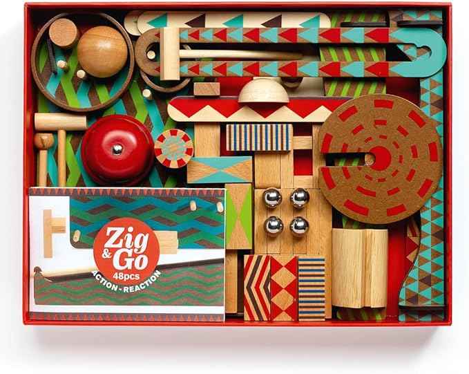 DJECO Zig & Go Big Boum Wall Construction Set (48pcs) - Chain Reaction Game for Kids - Fun & Creative Activity for Friends & Family, Educational Toys for Children 8+ Years Girls & Boys