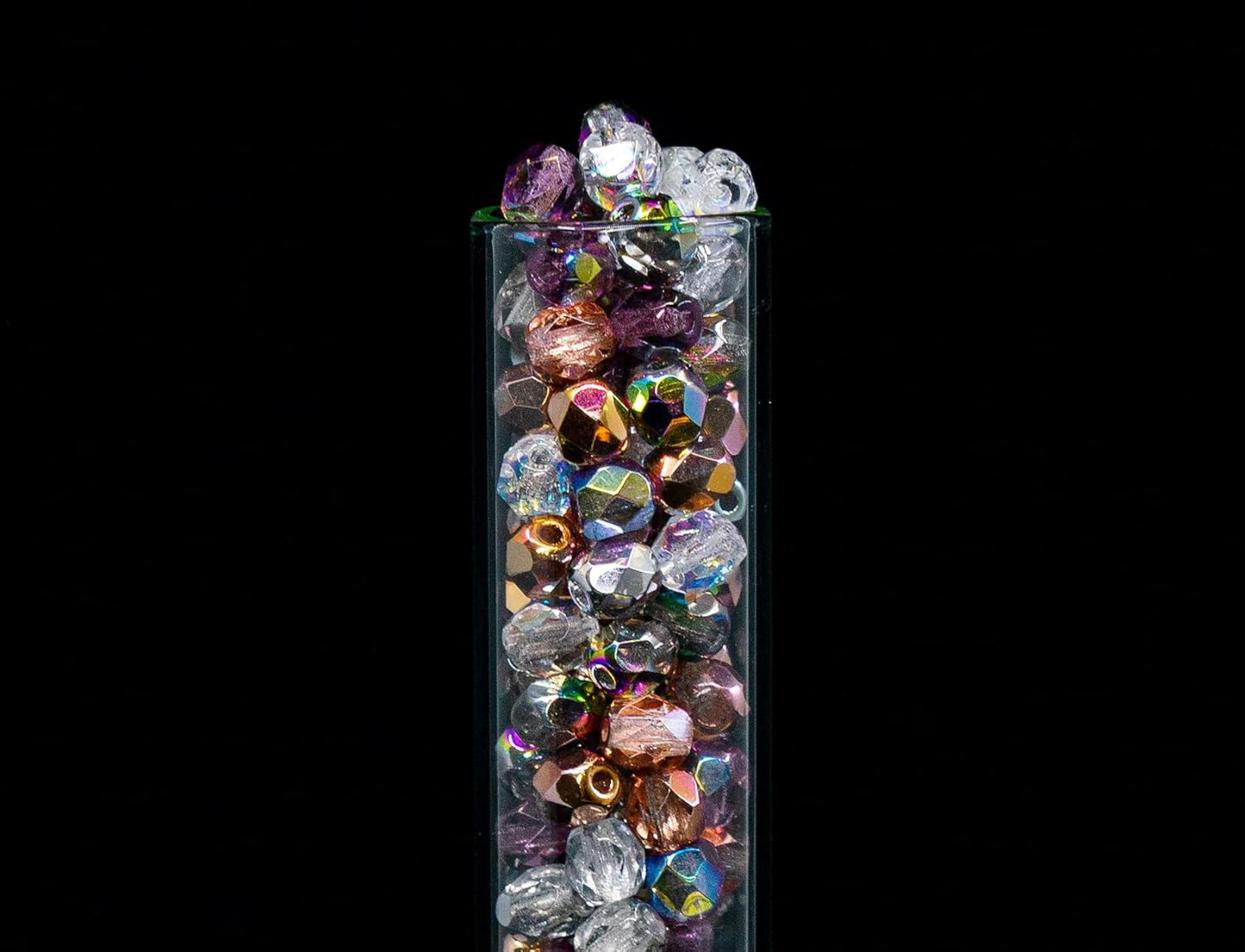 0.88 oz (25g, Approx. 300pcs) Mix of Faceted Fire Polished Pressed Czech Glass Beads 4mm (0.16in), Warm Color Mix Transparent