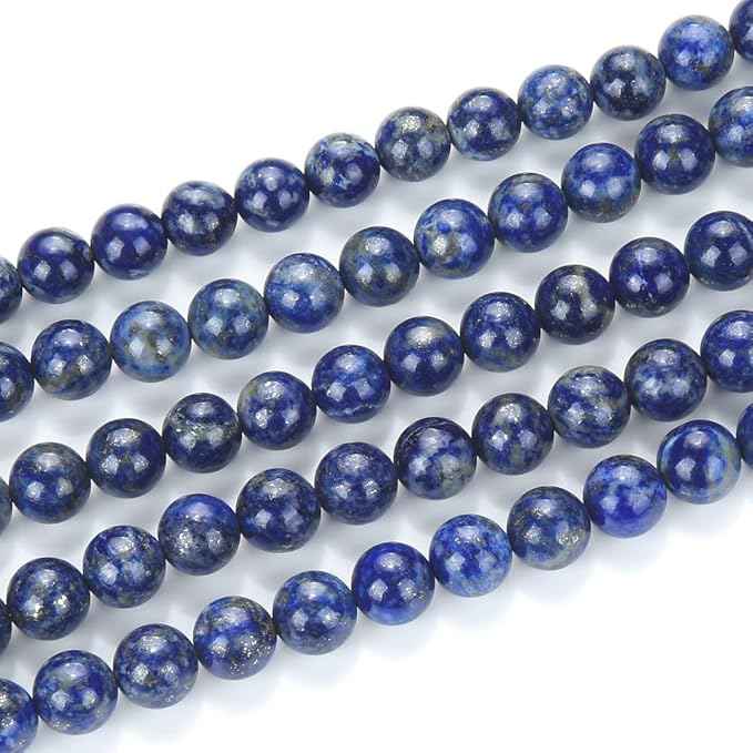 120pcs Adabele Natural Blue Lapis Lazuli Healing Gemstone Not Dyed 6mm Round Loose Beads Gem Stone Spacer for DIY Craft Jewelry Making GE15-6