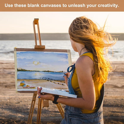 MECCANIXITY Canvas Boards for Painting, 4x4 Cotton Blank Primed Art Canvas Panels Acid-Free for Painting Supplies Oil Acrylic Tempera Watercolor Pouring Paint Artists(White, Pack of 24)