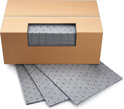 Weewooday 25 Pieces Oil Absorbent Pads 19.69 x 15.75 Inch Oil Spill Mat Garage Accessories Water Absorbent Mat for Leaks Liquids Absorbing Protecting Home Garage Basement