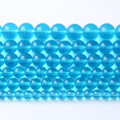 36pcs 10mm Topaz Blue Crystal Glass Beads Round Loose Spacer Beads for Jewelry Making DIY Bracelet Necklace Healing Power Stone Beads (Blue Crystal Glass, 10mm)
