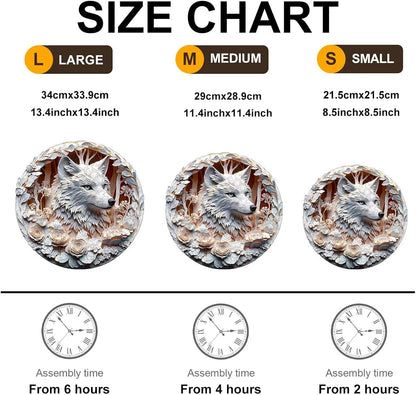 Wooden Puzzles Adults, 3D Wolf Puzzles 300 Pieces, Unique Animal Shaped Wood Challenging Jigsaw Christmas Puzzles Gifts for Adults, 13.4x13.4in