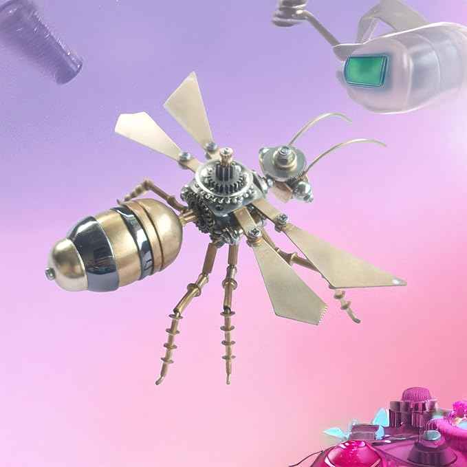 3D Steampunk Metal Puzzle, Mechanical Flying Ants Insects Model Building Kits, Arts & Crafts DIY Projects Hobby Kit,Funny Ideas for Birthday (Flying Ants)
