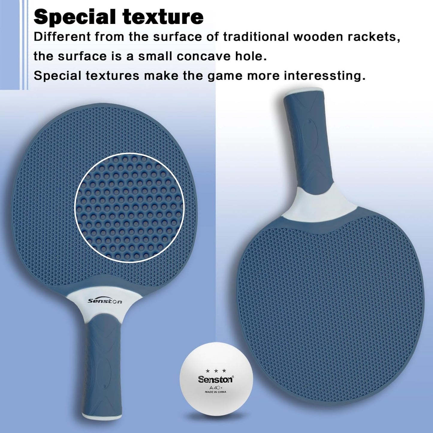 Senston Table Tennis Rackets Set,Professional Ping Pong Paddle Set for 4 Players, Composite Rubber Table Tennis Paddles, Indoor or Outdoor Games.