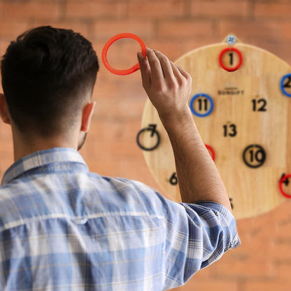 SUNGIFT Hook Ring Toss Game for Adults & Kids - Yard Hooky Ring Tossing Games - Hookie Wall Game Indoor & Outdoor Family Fun - Home, Party, Office, Camping & Backyard Games