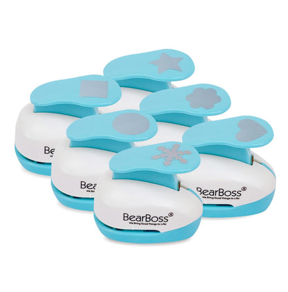 BearBoss 6 Craft Hole Punch Shapes 1 Inch Paper Punches for Crafting Handmade Scrapbooking Punches Mix Shapes Designs for Kindergarten Teacher Office Supplies Kids - Crafty Corner