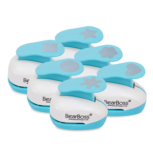 BearBoss 6 Craft Hole Punch Shapes 1 Inch Paper Punches for Crafting Handmade Scrapbooking Punches Mix Shapes Designs for Kindergarten Teacher Office Supplies Kids - Crafty Corner