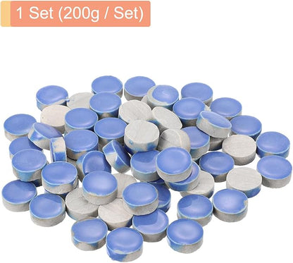 MECCANIXITY 200g Ceramic Mosaic Tiles for Crafts Bulk, Round Blue Ceramic Tiles for Mosaic Kits Garden Stepping Stone Cup Mat