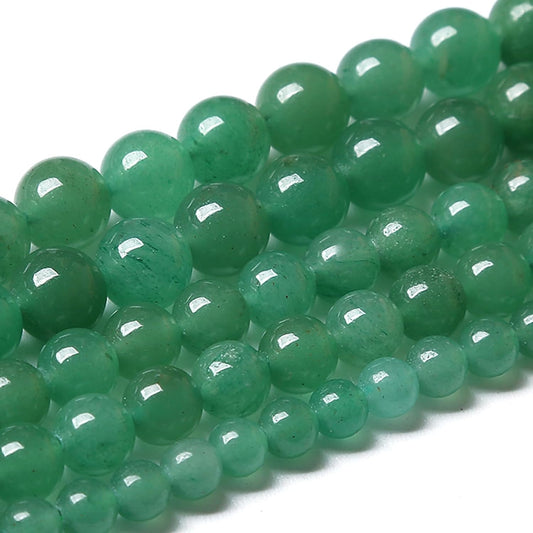 32PCS 12MM Natural Green Aventurine Beads Natural Gemstone Crystal Energy Stone Beads for Jewelry Making DIY Bracelet Necklace 1 Strand 15"