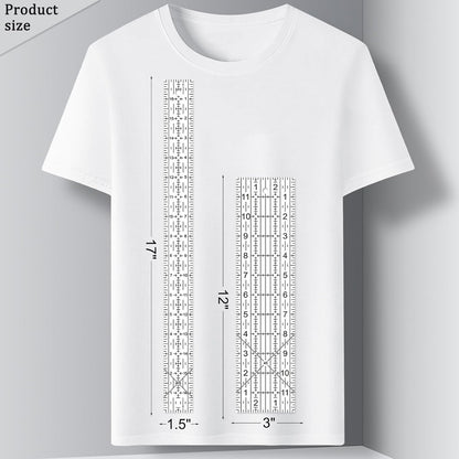 Quilting Rulers, Sewing Ruler, Acrylic Ruler for Sewing and Quilting,Cutting Ruler with Non-Slip Rings (3"x17",1.5"x17",3"x12",1.5"x10",1"x6") (Black and White)