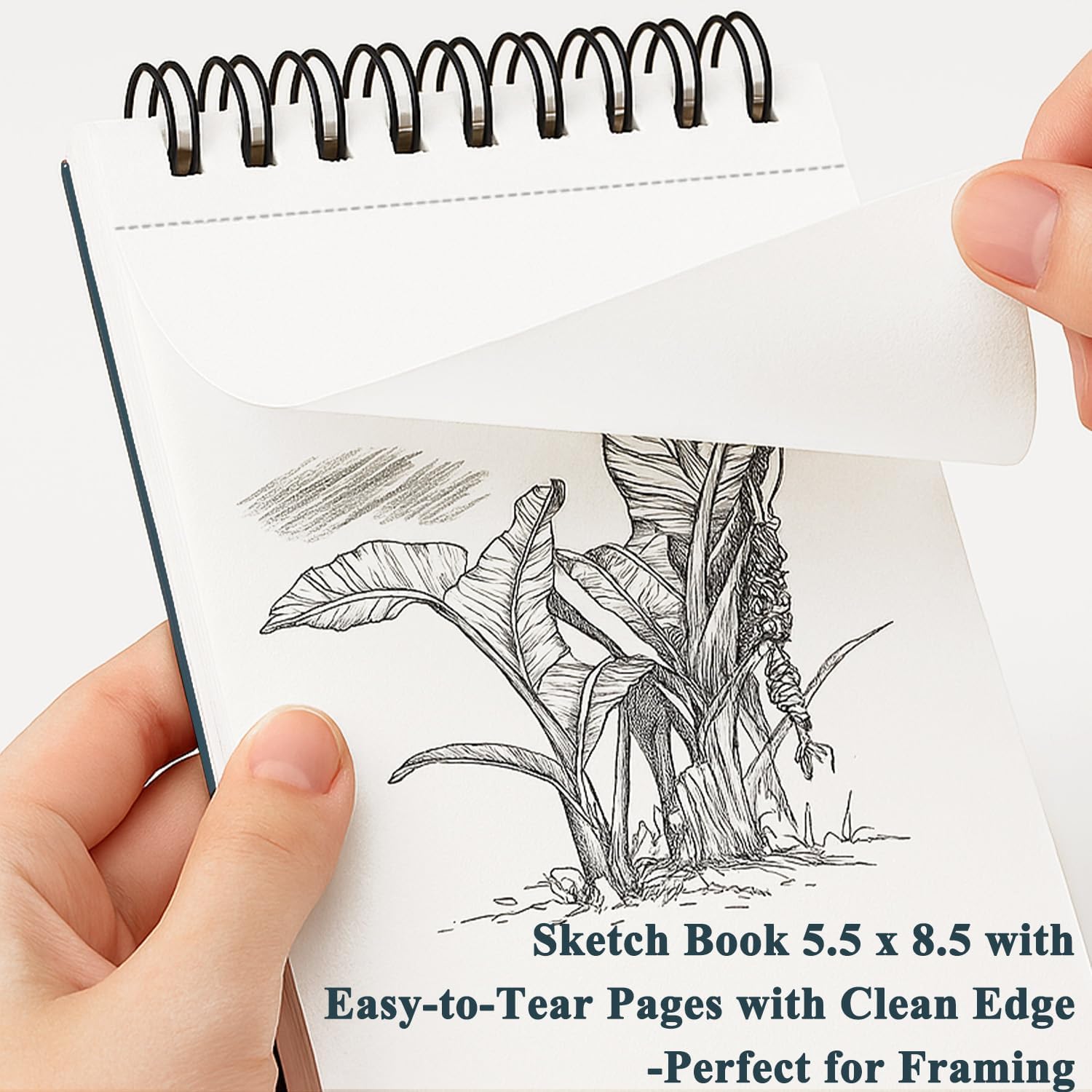 Small Sketchbook 5.5" x 8.5" - 2 Pack Top Spiral Mini Sketch Pad, Small Sketch Book Hard Cover, 100 Sheets Each 68lb/100gsm - Mini Drawing Paper for Kids, Portable Drawing Pad for Beginners & Artists. - Crafty Corner