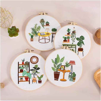 Act Iron Embroidery Starter Kit Leisure Life Series Starter for Adult Stamped Pattern with Instructions Crafts for Adults(C3)