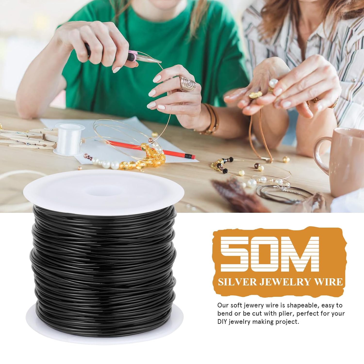 164FT Jewelry Wire 22 Gauge Tarnish-Resistant Copper Beading Wires Roll Bulk for DIY Crafts Jewelry Making, Black Wire - Crafty Corner