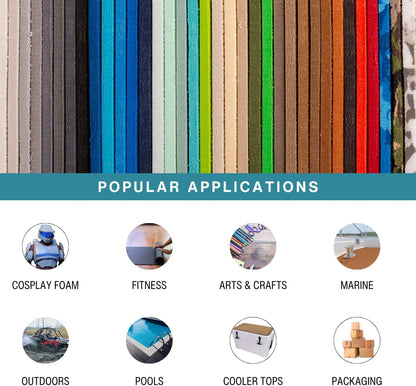 LotusFoam Large 3mm EVA Foam Sheet - 44"x 85" High Density Foam 130 kg/m3 for Cosplay, Costumes, Crafts, Flooring, Outdoor Use - 35 Colors (Camel) - Camel - Crafty Corner