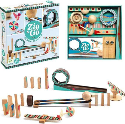 DJECO - Zig & Go 48-Piece Set - Building Intricate Marble Tracks - Stimulates Creative Thinking - Engaging Play for Intellectual Growth - Educational STEM Learning - Ages 8+ Years