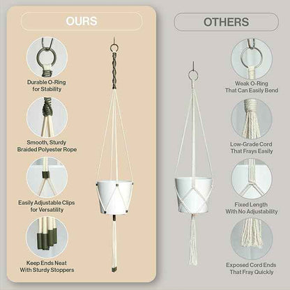 Macrame Kits for Beginners, 3 Set of Plant Hangers DIY Kit: Braided Polyester Ropes 50yds*5mm Ivory, 20yds*2mm Forest Green, 60+Pcs Supplies with Step-by-Step Easy Instructions (IVGR)