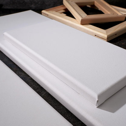 PHOENIX 10x30 Inch 4 Pack Artist Canvas - Large Long Stretched Canvases for Painting - 3/4 Inch Profile, 100% Cotton 11 Oz. Gesso Primed White Blank Professional Canvas Oil & Acrylic Paints