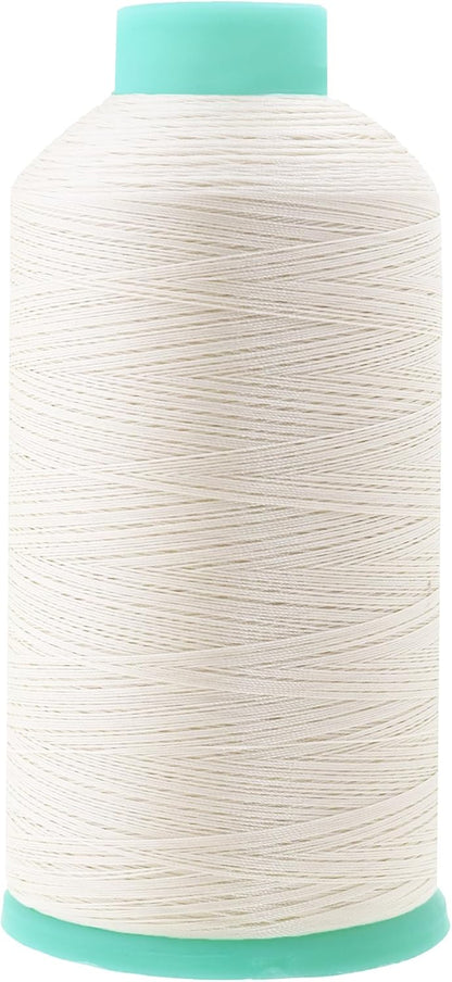 Mandala Crafts Bonded Nylon Thread Off White Heavy Duty Sewing Threads - 2843 YDs Size 46 210D T45 Tex 45 Thread for Leather Jeans Weaving Outdoor Marine Upholstery Threads