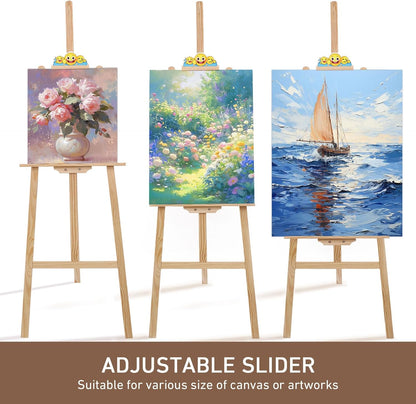 Wooden Easel Stand for Sign and Painting - Adjustable Artist Easel for Adults - Home & Wedding Display, Art Easel with Canvas Holder for Studio, Classroom