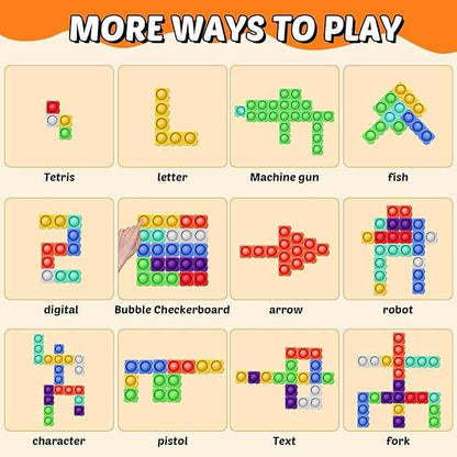 Giant Pop Blocks Bubble Premium Silicone Pop Fidget Blocks for Endless Joy and Education - Vibrant Pop Blocks for Imaginative Play and Puzzle Games-Toy for Kids (16PCS)
