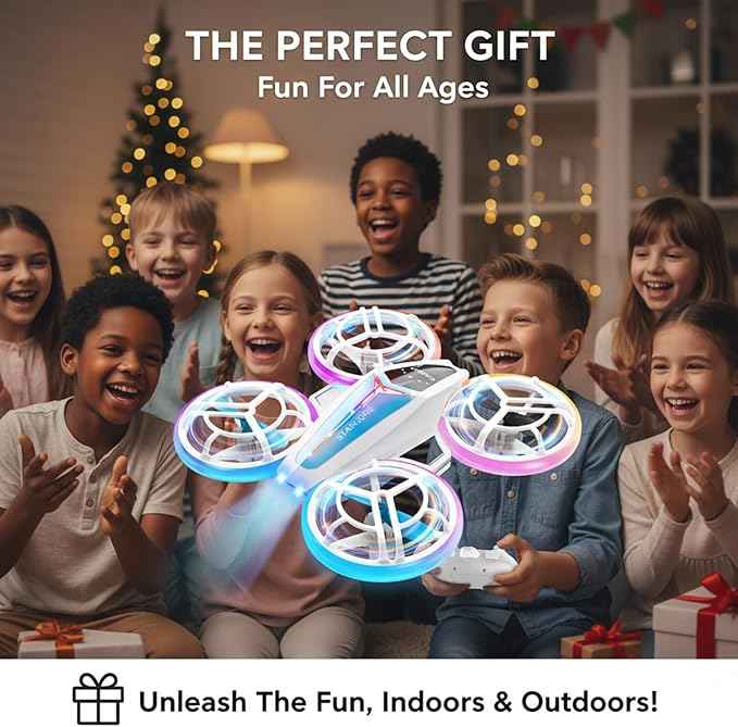 Drone for Kids–World's First Dual Module Lighting Kids Drone, 3pcs Batteries Starship Kids Drone,One-Key Takeoff,360° Flip,Auto-spin,Type-C Charging, Unique kids drones for age 6-8,8-12
