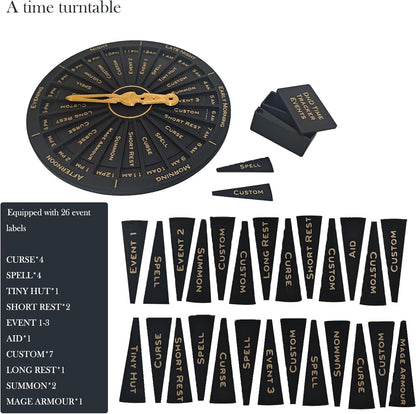 DND Initiative Tracker,DNDs Status and Time Tracking Clock, A Convenient Way to Track The Time and Status Effects of DND 24 Hours A Day.