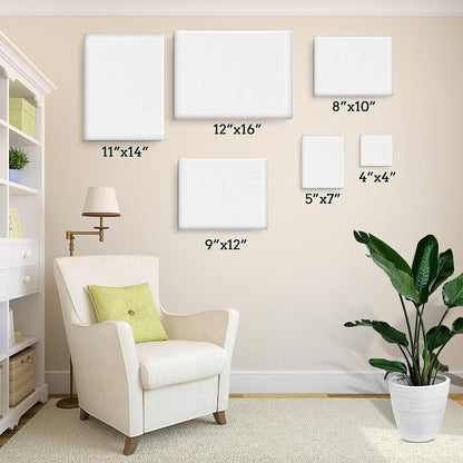 30 Pack Canvases for Painting with 4x4“, 5x7”, 8x10“, 9x12”, 11x14“, 12x16”, Painting Canvas for Oil & Acrylic Paint