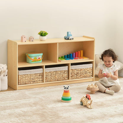 OOOK 5-Compartment Wooden Storage Cabinet, Montessori Shelf for Toy Organizers and Storage, Kids Classroom Organizer, Playroom, Daycare and Preschool Shelf