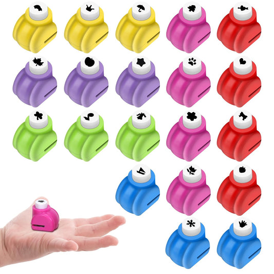Paper Punches, Punch Craft Set Punches, Hole Punch Shapes Scrapbooking Supplies for Kindergarten Teacher Office Supplies and DIY Arts (Classic Mini 20pcs) - Crafty Corner