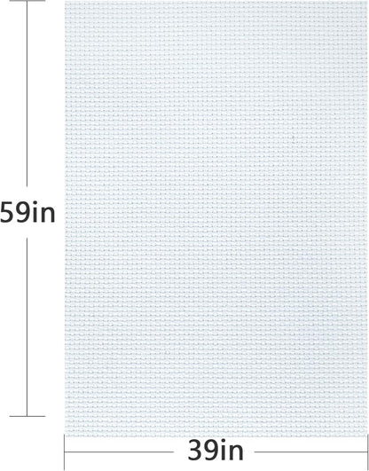 MYFAMIREA Cross Stitch Aida Fabric 11 Count, 59 by 39 Inch Large Size, Classic Reserve Cross Stitch Aida Cloth for Home DIY Embroidery Decoration