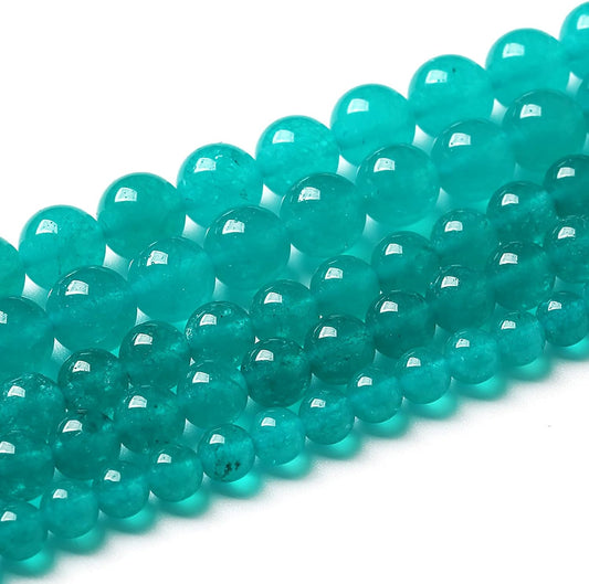 90PCS 4mm Natural Stone Beads Blue Amazonite Jade Stone Round Loose Beads for Jewelry Making DIY Bracelet Necklace 15 Inch(Amazonite Blue Jade, 4mm)