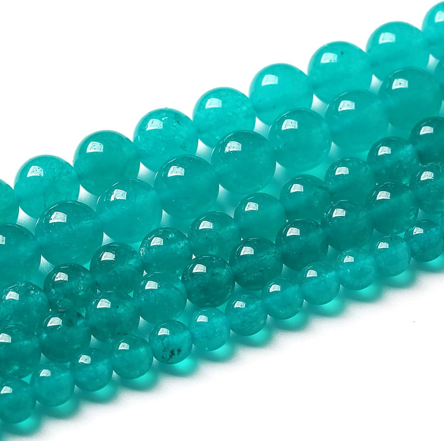90PCS 4mm Natural Stone Beads Blue Amazonite Jade Stone Round Loose Beads for Jewelry Making DIY Bracelet Necklace 15 Inch(Amazonite Blue Jade, 4mm)