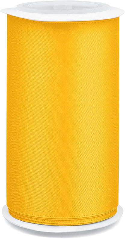 Humphrey's Craft 4 Inch Gold Double Faced Satin Ribbon - 5 Yards Variety of Color for Crafts Gift Wrapping Cutting Ceremony Decoration Sewing Christmas Tree Wedding and Dining Tables. - Crafty Corner
