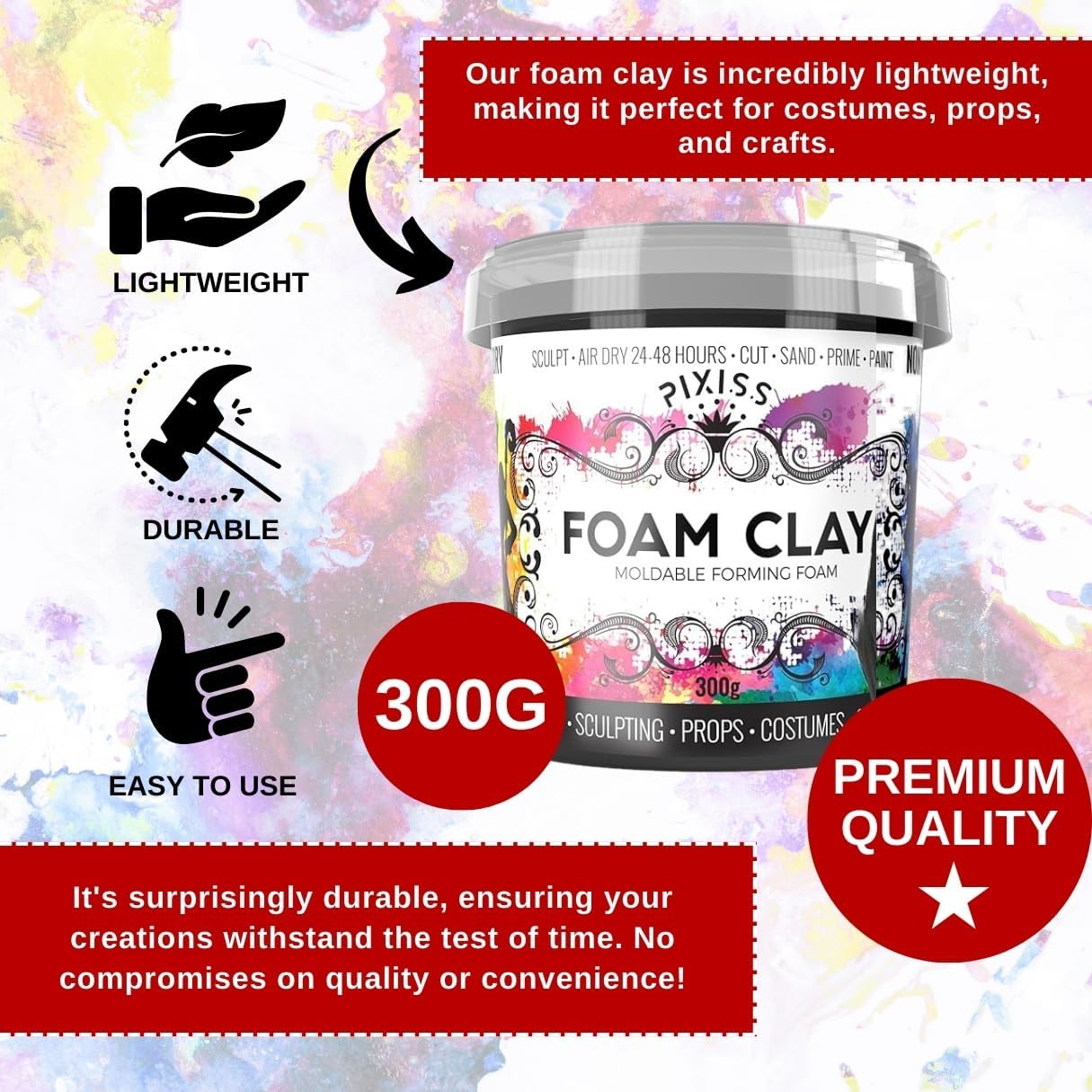Pixiss Foam Clay (300g, Yellow)