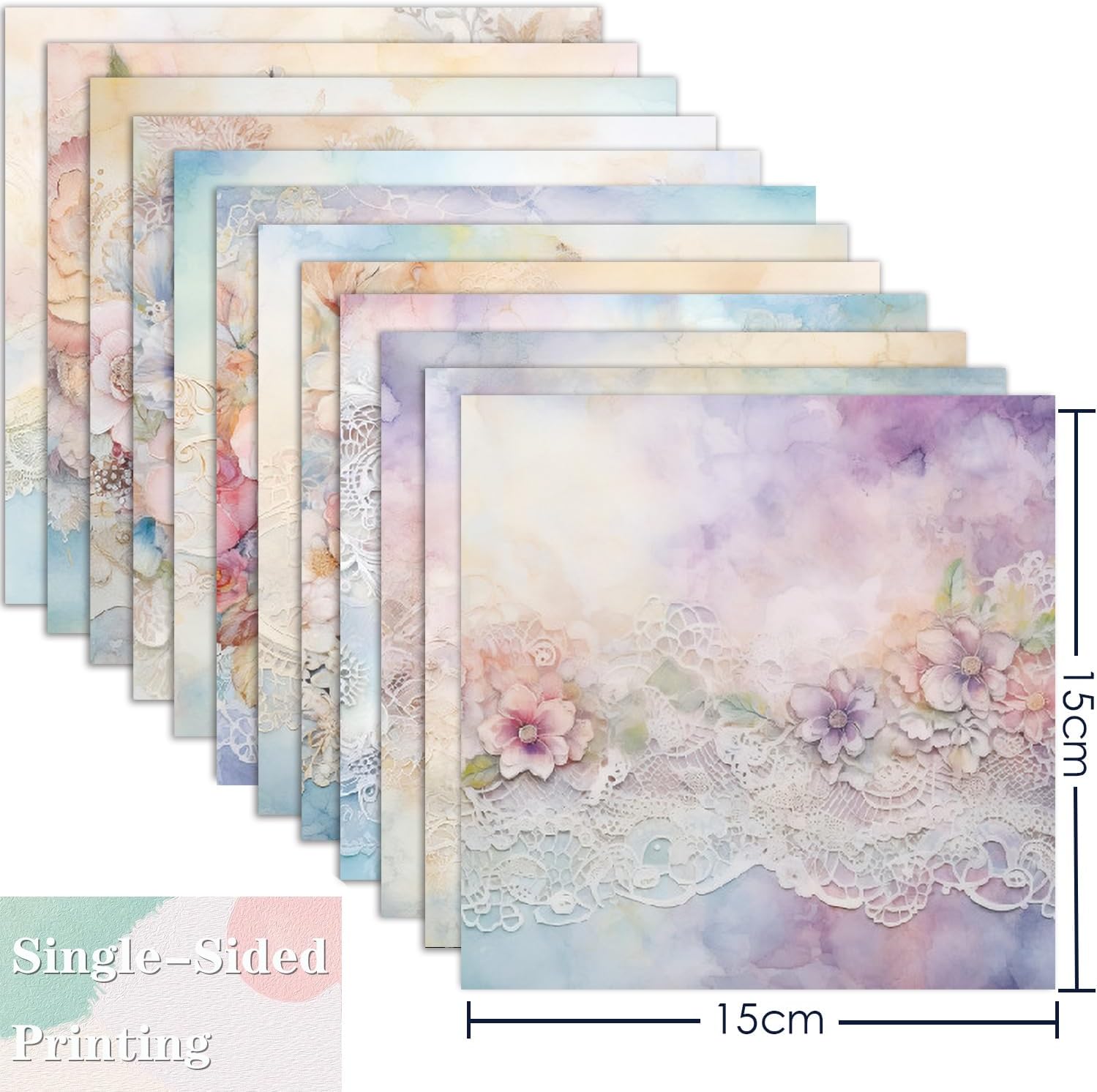 YASMEN 24 Sheets Scrapbook Paper Pads, 6X6 Single-Sided Cardstock Paper, Decorative Craft Paper, Flowers Pattern Paper Pack, DIY Decopodge Papers, Journal Scrapbooking Supplies, Card Making Supplies - Crafty Corner