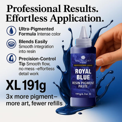 Royal Blue Epoxy Resin Pigment Paste XL (191g/6.7oz) – Opaque Epoxy Dye & High Concentration Coloring Paste, Mica Powder Alternative for Resin Art, Jewelry, Tumblers, River Tables & Crafts