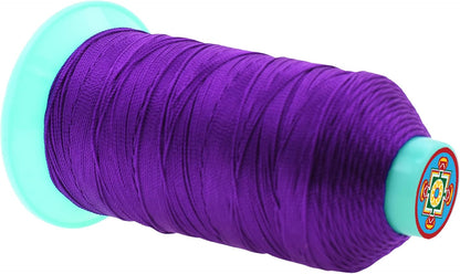 Mandala Crafts Bonded Nylon Thread True Purple Heavy Duty Sewing Threads - 415 YDs Size 346 210D T350 Tex 350 Thread for Leather Jeans Weaving Outdoor Marine Upholstery Threads