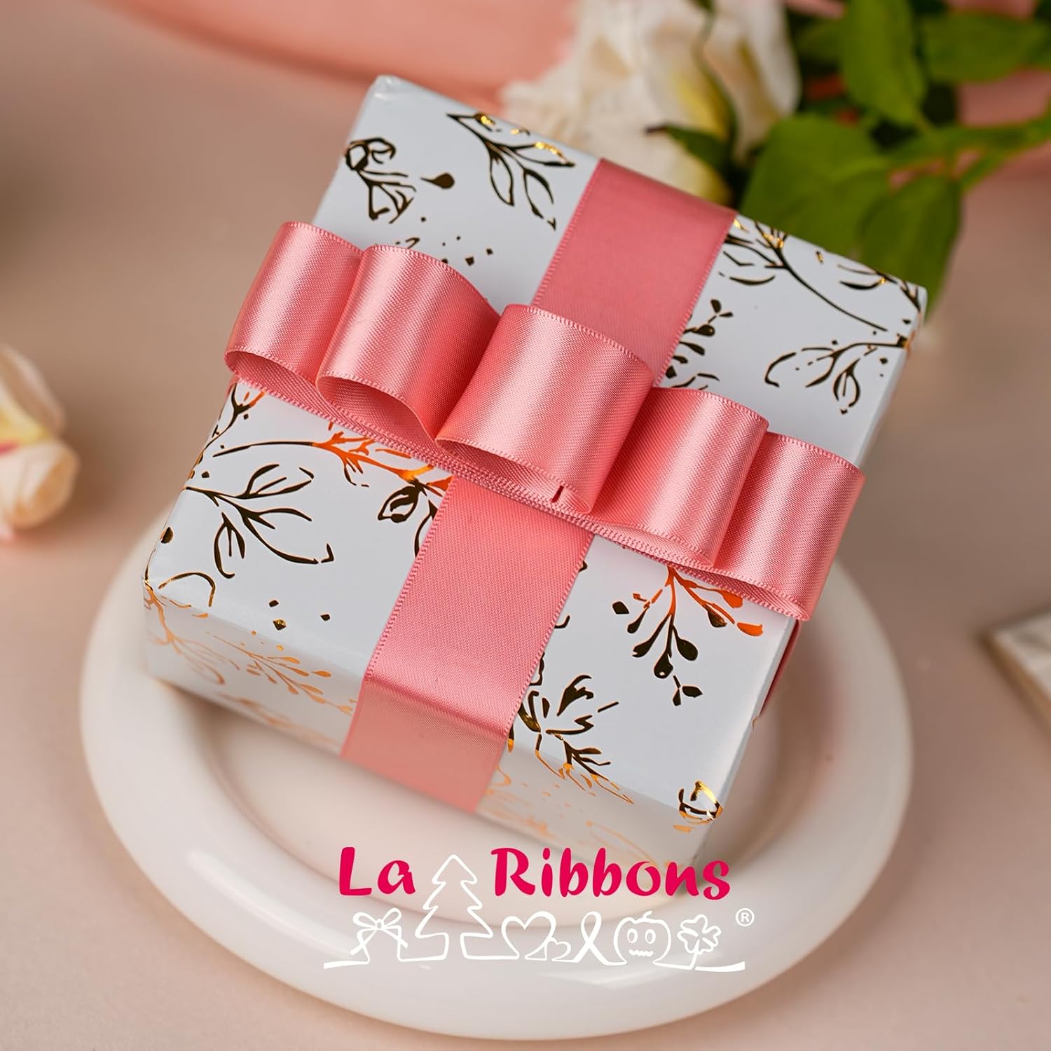 LaRibbons 1 Inch 50 Yard Double Faced Satin Ribbon,Dust Pink Satin Craft Fabric Ribbon for Gift Wrapping Floral Bouquets Wedding Party Decoration - Crafty Corner