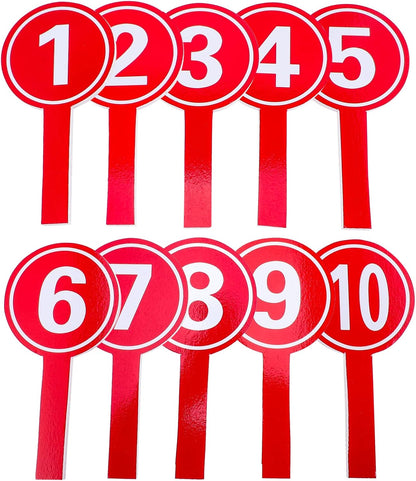 10pcs Handheld Score Paddles Foam Number Scoreboards 1-10 Voting Scoreboards for Sport Competition Classroom Voting and Answers