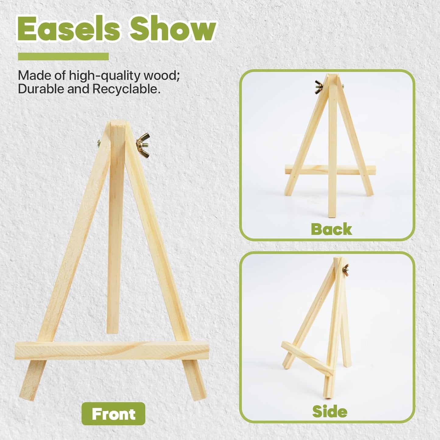 26 Pack 9 Inch Wood Easels, Easel Stand for Painting Canvases, Art, and Crafts,Tripod,Painting Party Easel,Kids Student Tabletop Easels for Painting,Portable A-Frame Tripod Tabletop Easel Set