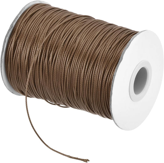 MECCANIXITY Waxed Cord 0.8mm Waxed Polyester Cord 175 Yard Wax String for Bracelet Making,Necklaces, Beading,Jewelry Making and DIY Crafts(Dark Brown)