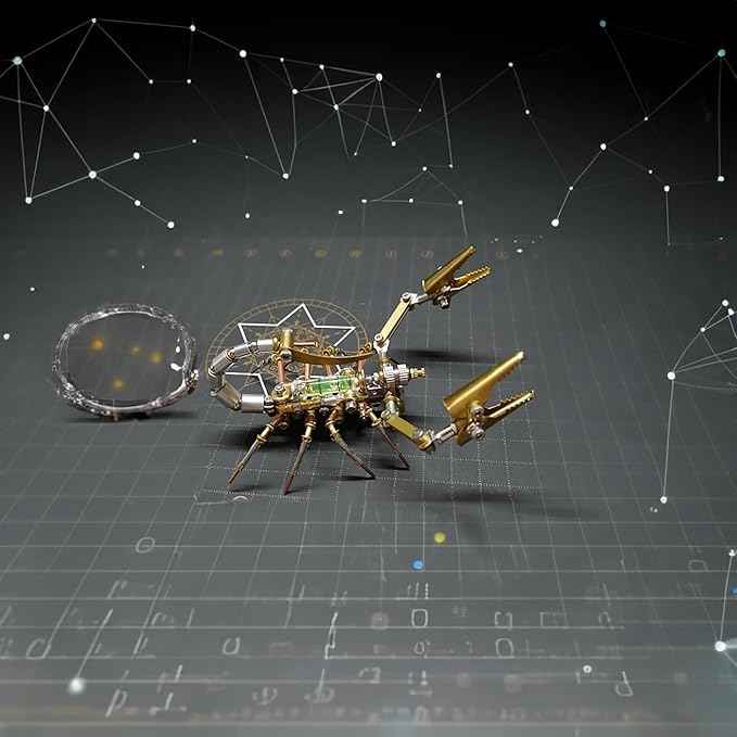 Metal Insect Scorpion Model, Steampunk Bug Mechanical, 3D Metal Puzzle, Arts and Crafts Hobby Kit,DIY Projects for Birthday(Leveling Scorpion)
