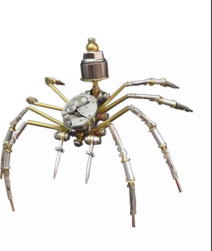 Mechanical Metal DIY 3D Spider Model Insect Brass Puzzle Assembly DIY Gift Craft Hobby for Men for Family and Friends(Mechanical Spider)